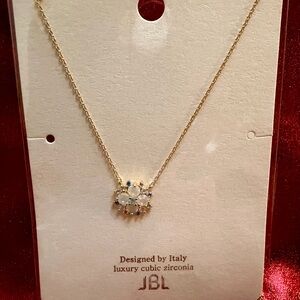 JBL Gold Necklace with Blue and White Accents
